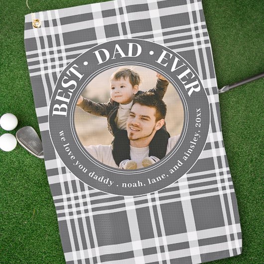 Beste vader ooit Vaderdag speelde aangepaste foto Golfhanddoek