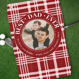 Beste vader ooit Vaderdag speelde aangepaste foto Golfhanddoek