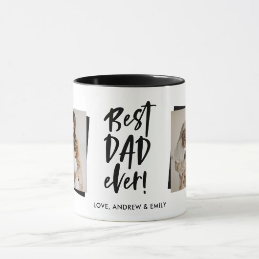 Beste vader ooit Vaderdag Twee foto Mok (Midden)