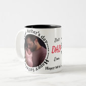 Beste vader ooit vaderdag tweekleurige koffiemok (Voorkant links)