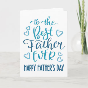 Beste Vader Ooit Vaderdag Typografie in Blauw Kaart
