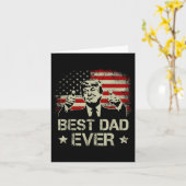 Beste vader ooit Vaderdag VS Amerikaanse vlag Trum Kaart (Gele Bloem)