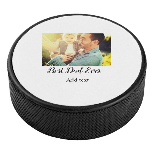 Beste vader ooit vaderdag zoon dochter papa pap p hockey puck (3/4)