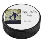 Beste vader ooit vaderdag zoon dochter papa pap p hockey puck (3/4)