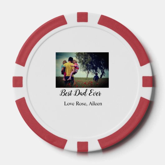Beste vader ooit vaderdag zoon dochter papa pap p poker chips (Voorkant)