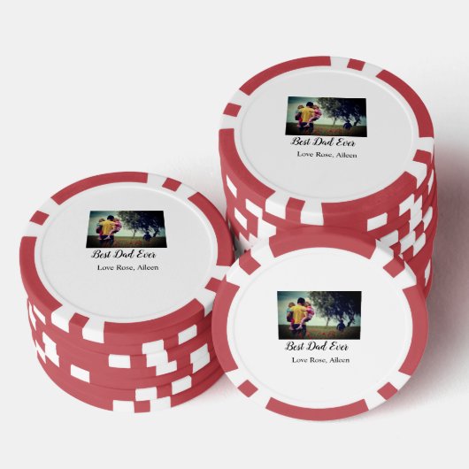 Beste vader ooit vaderdag zoon dochter papa pap p poker chips (Opstapeling)