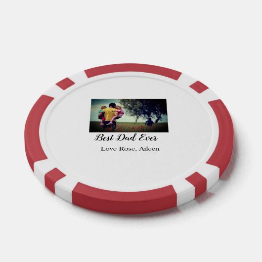 Beste vader ooit vaderdag zoon dochter papa pap p poker chips (Enkel)