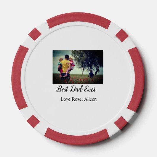 Beste vader ooit vaderdag zoon dochter papa pap p poker chips (Achterkant)