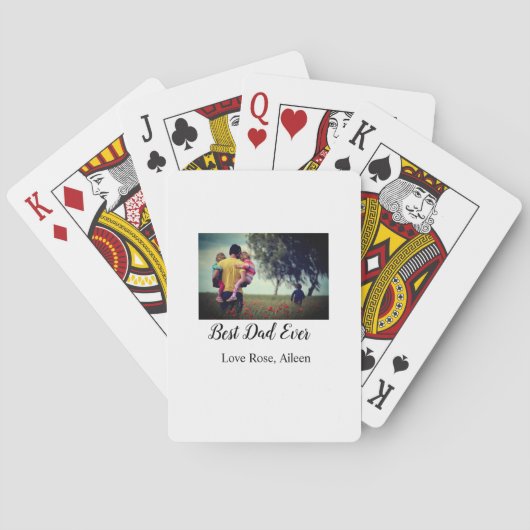 Beste vader ooit vaderdag zoon dochter papa pap p pokerkaarten (Achterkant)