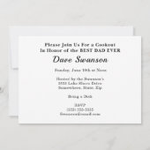 Beste vader ooit vaders Dag BBQ Foto Mustache toev Kaart (Achterkant)