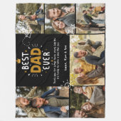 Beste vader ooit vaders dag foto collage familie fleece deken (Voorkant)