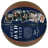 Beste vader ooit vaders Dag Foto Collage Navy Blue Basketbal (Voorkant)