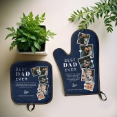 Beste vader ooit vaders Dag Foto Collage Navy Blue Ovenwant & Pannenlap Set