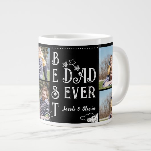 Beste vader ooit vaders dag fotocollage grote koffiekop (Voorkant rechts)