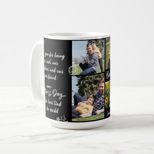 Beste vader ooit vaders dag fotocollage mok (Voorkant links)