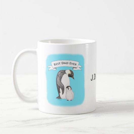 Beste vader ooit vaders Dag Penguin Gift Aangepast Koffiemok (Links)