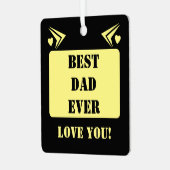 Beste vader ooit van je houden 1 foto geel metalen ornament (Voorkant links)