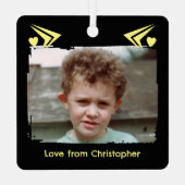 Beste vader ooit van je houden 1 foto geel metalen ornament (Achterkant)