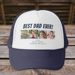 Beste vader ooit vier foto's marineblauw trucker pet
