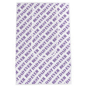 Beste vader ooit vier foto's paars Vaderdag Medium Cadeauzakje (Achterkant)