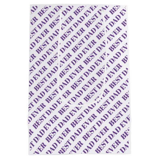 Beste vader ooit vier foto's paars Vaderdag Medium Cadeauzakje (Achterkant)