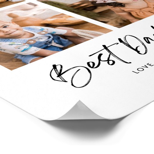 Beste vader ooit vier foto's poster (Hoek)