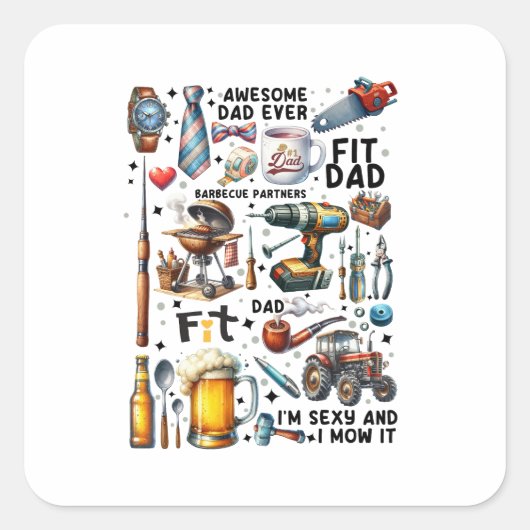 Beste vader ooit vierkante sticker (Voorkant)