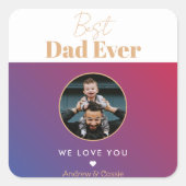 Beste vader ooit vierkante sticker (Voorkant)