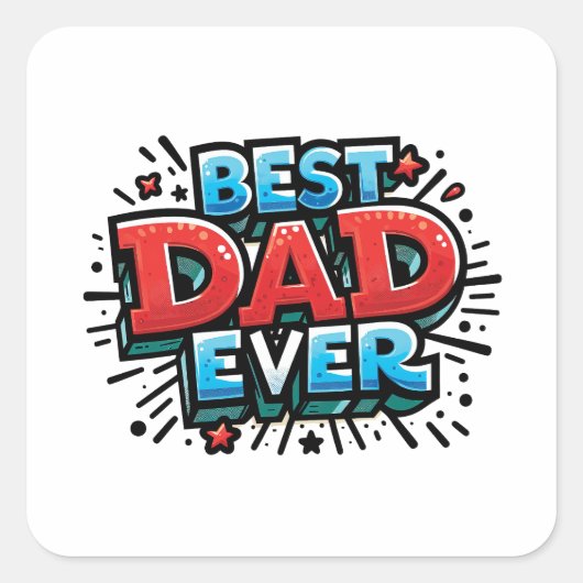 Beste vader ooit vierkante sticker (Voorkant)