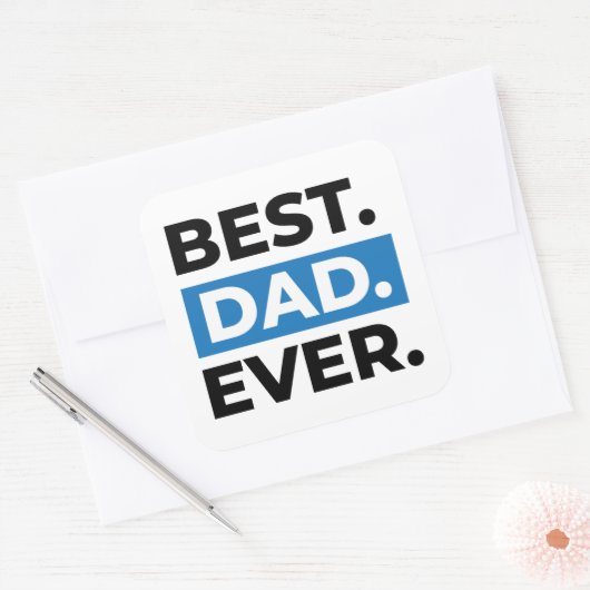 Beste vader ooit vierkante sticker (Envelop)