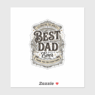 Beste Vader Ooit Vintage Gravure T-Shirt Ontwerp_1 Sticker