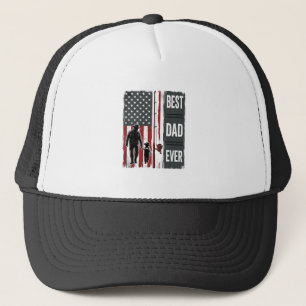 Beste Vader Ooit Vissersvlag Vintage Vector Design Trucker Pet