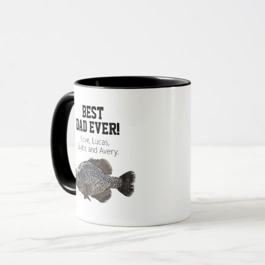 Beste vader ooit Vist Crappie Vaderdag Mok (Voorkant links)