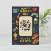 Beste vader ooit Viste Vaderdag Platte Kaarten (Staand voorkant)
