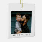Beste vader ooit volledig foto gepersonaliseerd keramisch ornament (Rechts)