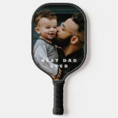 Beste vader ooit volledig foto gepersonaliseerd pickleball paddle (Achterkant)