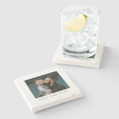 Beste vader ooit volledig foto gepersonaliseerd stenen onderzetter (Zijkant)