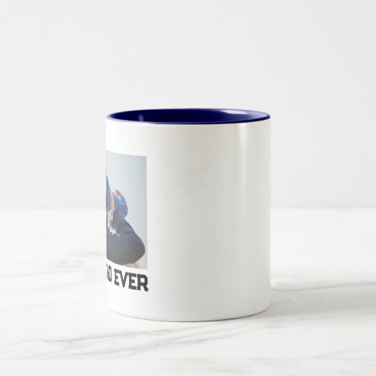 Beste vader ooit volledig foto gepersonaliseerd tweekleurige koffiemok (Center)