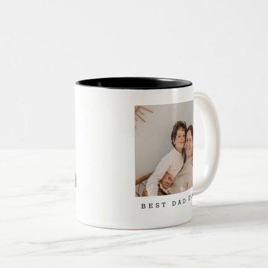 Beste vader ooit volledig foto gepersonaliseerd tweekleurige koffiemok (Voorkant rechts)