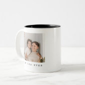 Beste vader ooit volledig foto gepersonaliseerd tweekleurige koffiemok (Voorkant links)