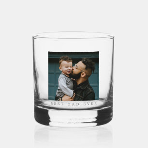 Beste vader ooit volledig foto gepersonaliseerd whisky glas