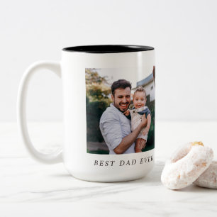 Beste vader ooit volledige foto gepersonaliseerde tweekleurige koffiemok