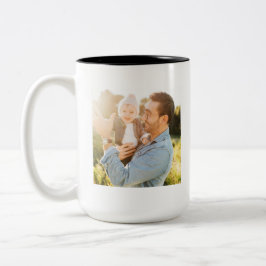 Beste vader ooit volledige foto op maat koffiemok tweekleurige koffiemok