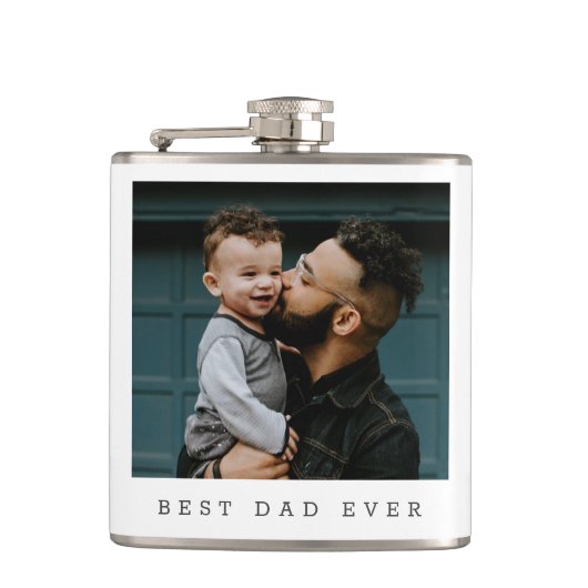 Beste vader ooit Volledige foto Vaderdag gepersona Heupfles (Voorkant)