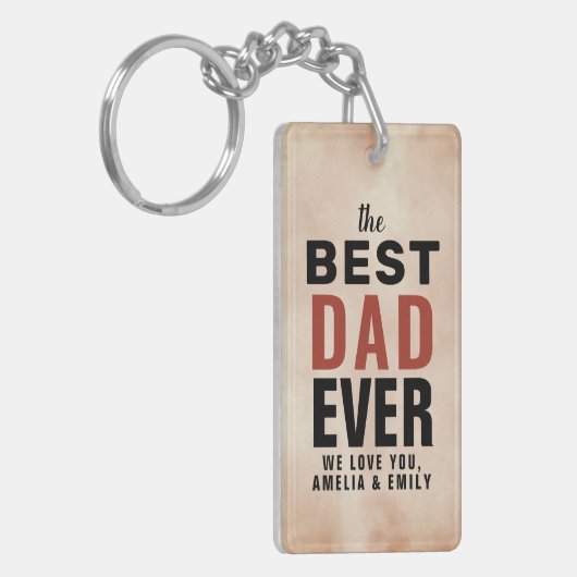 Beste vader ooit Waterverf Vader Dag Sleutelhanger (Voorkant Links)