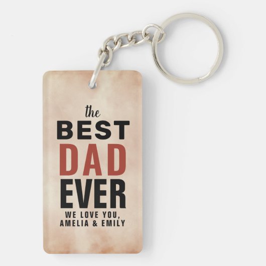 Beste vader ooit Waterverf Vader Dag Sleutelhanger (achterkant)