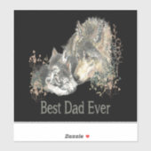 Beste vader ooit Waterverf Wolf & Cub Quote Sticker (Vel)