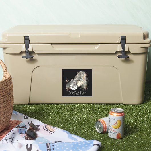 Beste vader ooit Waterverf Wolf & Cub Quote Sticker (Koeler)