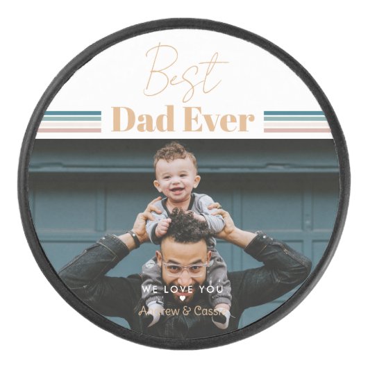 Beste vader ooit We houden van je Hockey Puck (Voorkant)