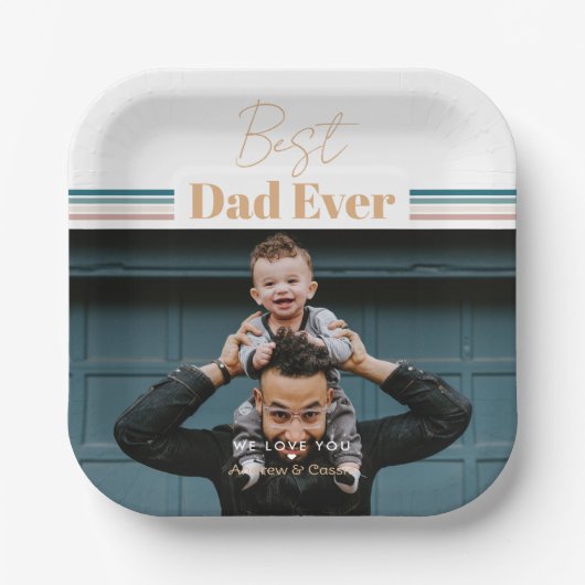 Beste vader ooit We houden van je Papieren Bordje (Voorkant)